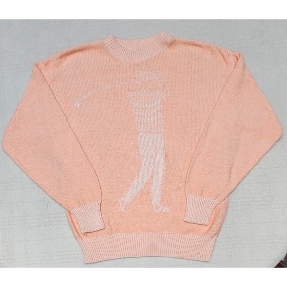 Sansabelt Golf Sweater Cotton made in USA Crewneck Grandpacore Size Large